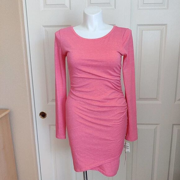 Leith ruched long sleeve bodycon tank dress sz L - Picture 3 of 10